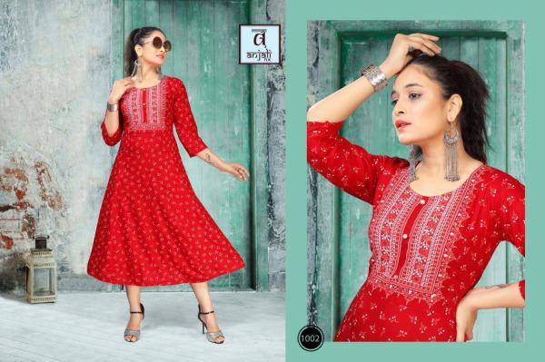 Anjali Libas Rayon Fancy Kurti Catalogue